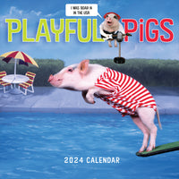 2024 Playful Pigs Wall Calendar