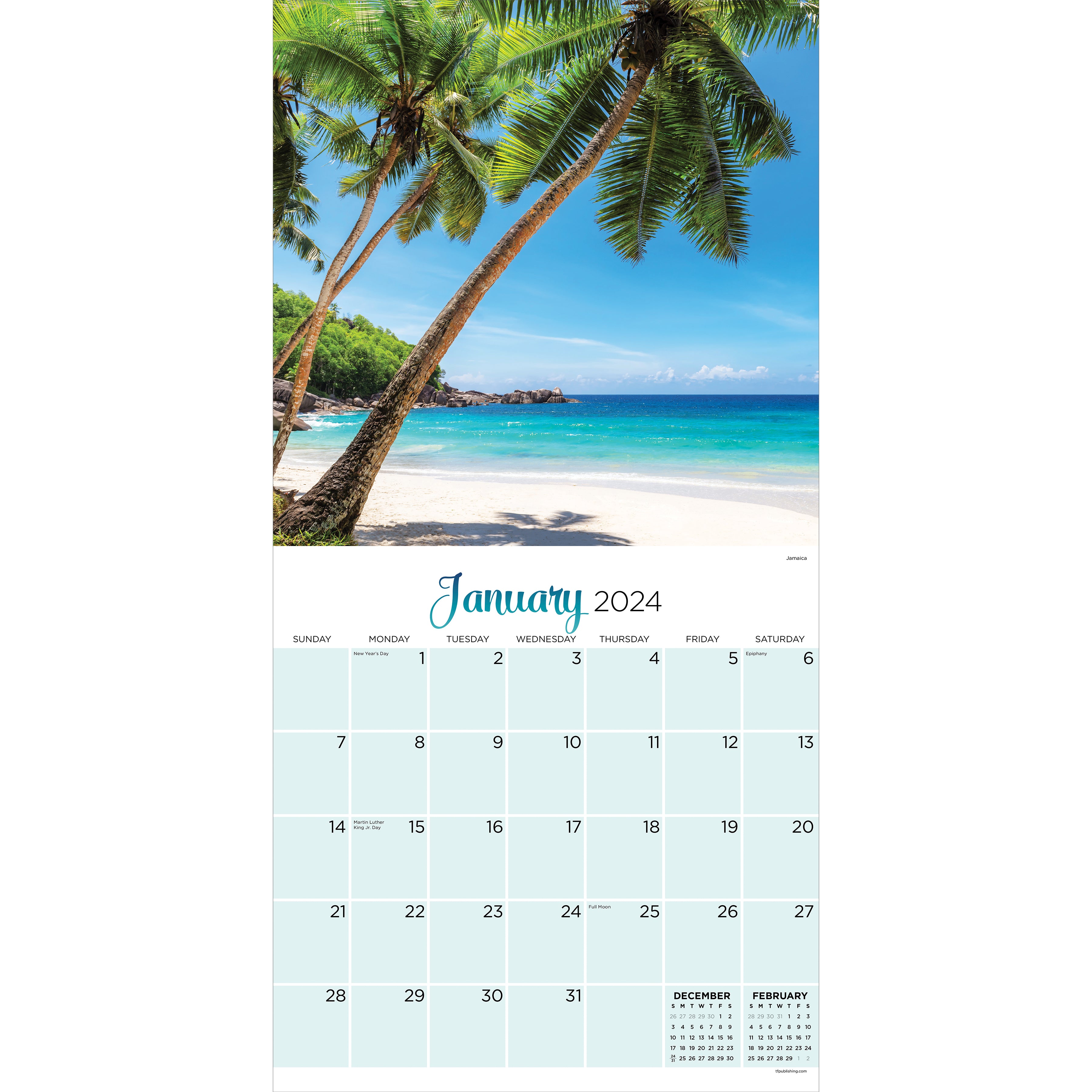 2024 Tropical Beaches Wall Calendar-5