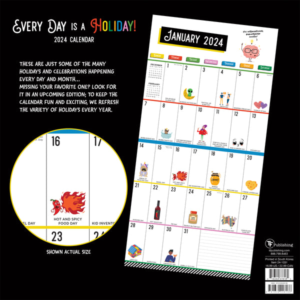 2024 Every Day's A Holiday Wall Calendar