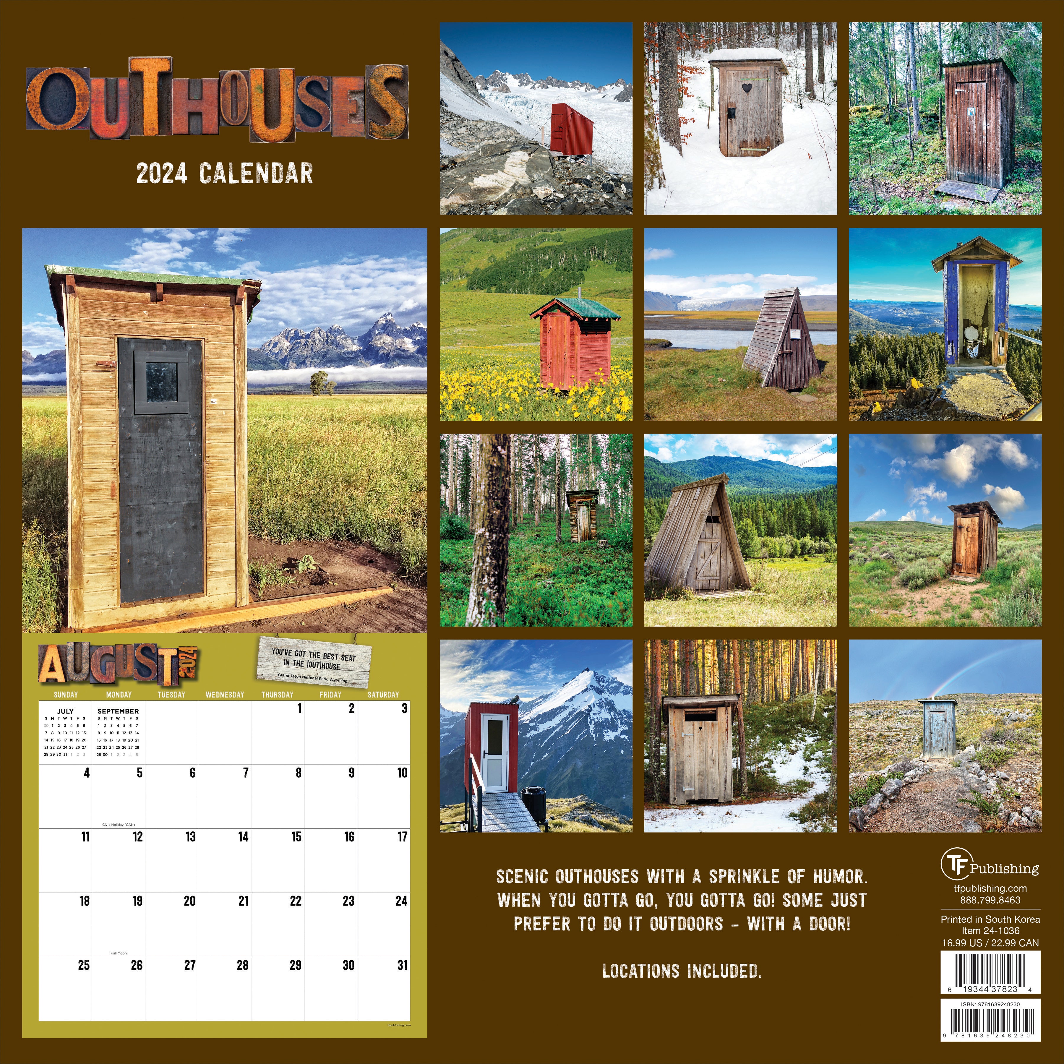 2024 Outhouses Wall Calendar