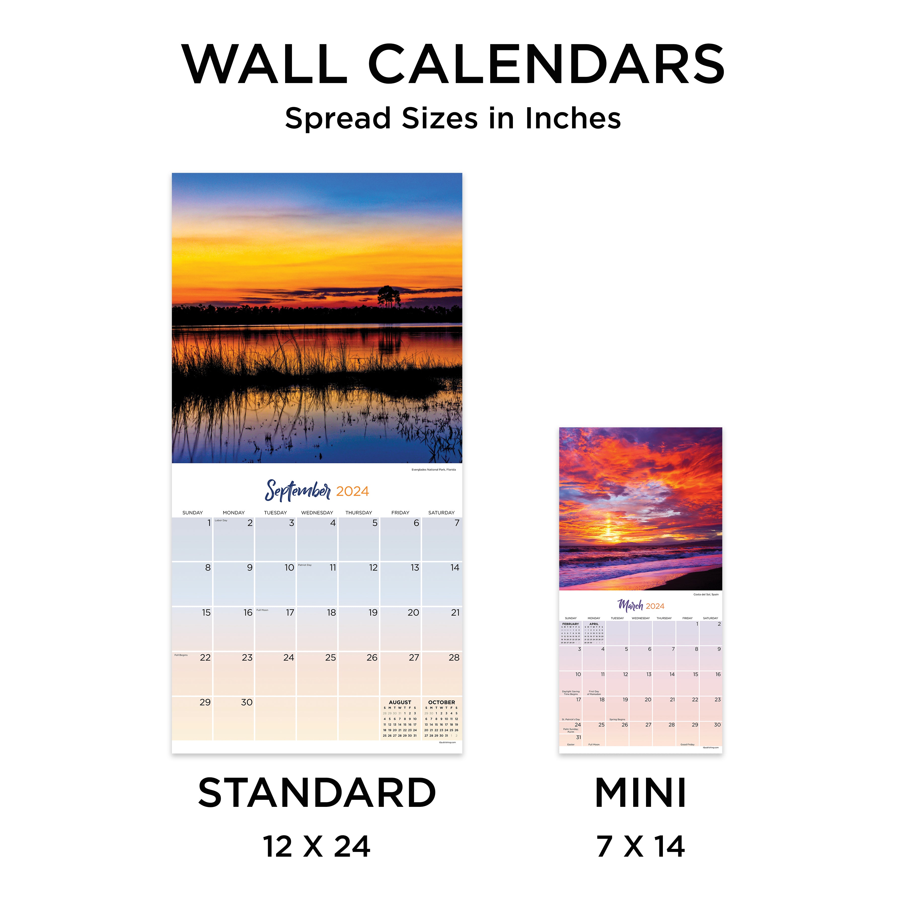 2024 Sunsets Wall Calendar