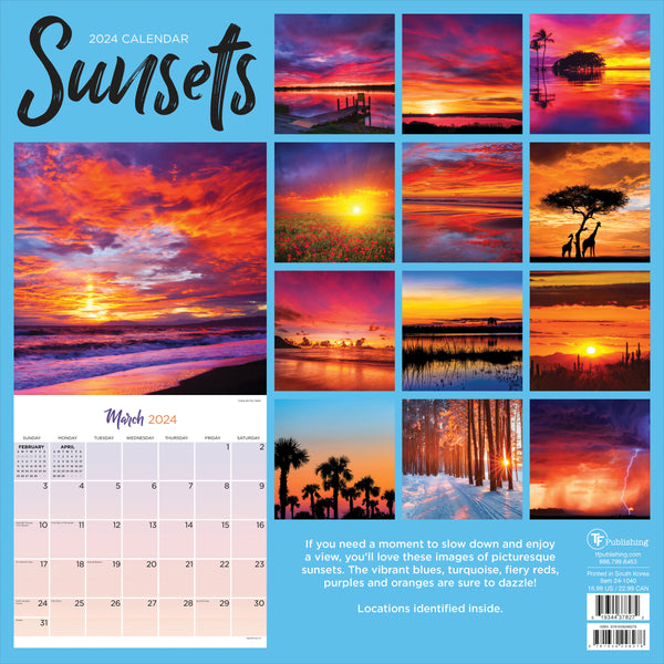 2024 Sunsets Wall Calendar
