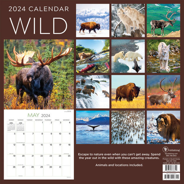 2024 Wild Wall Calendar