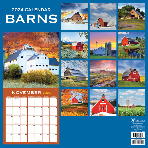 2024 Barns Wall Calendar