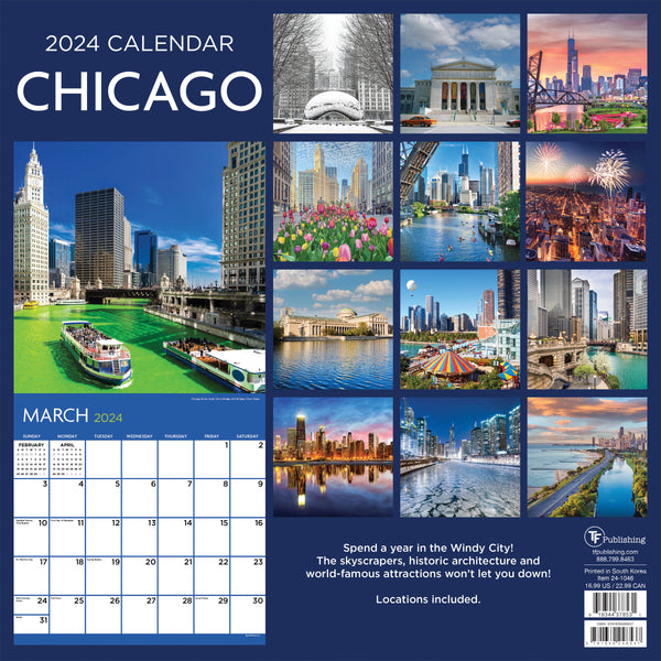 2024 Chicago Wall Calendar