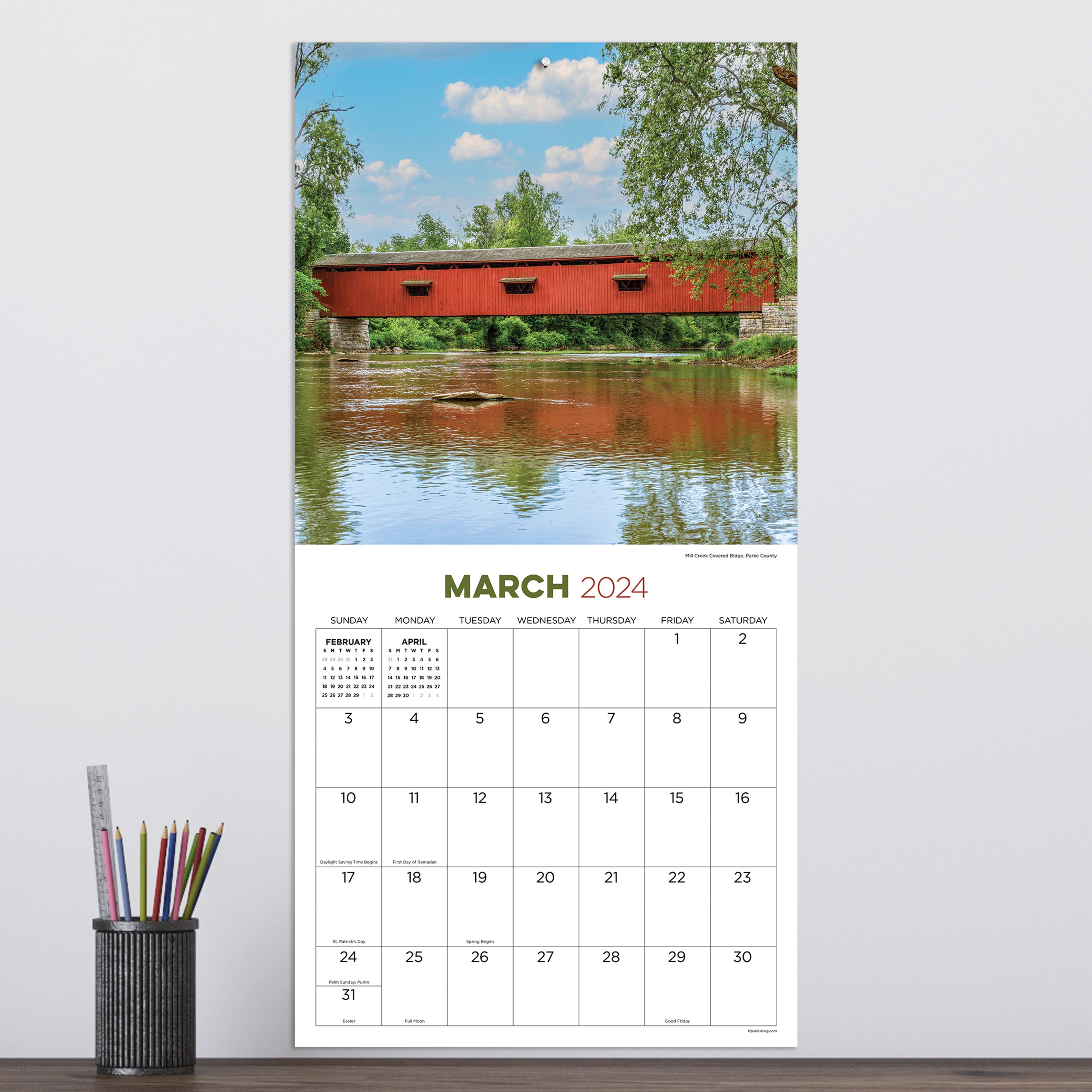 2024 Indiana Wall Calendar TF Publishing Calendars + Planners