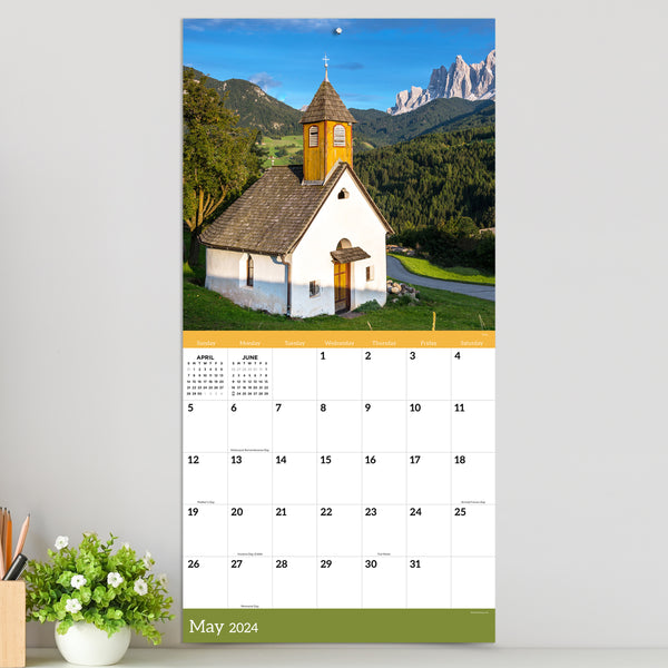2024 Churches Wall Calendar