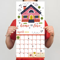 2024 Home Sweet Home Farm House Wall Calendar