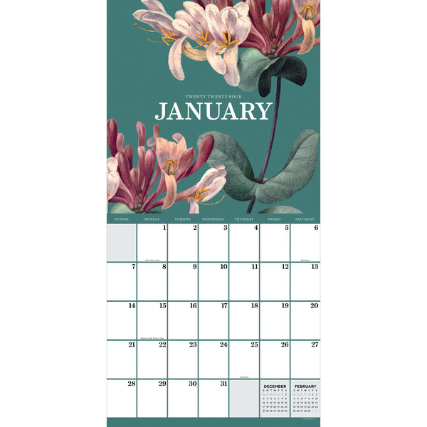 2024 Vintage Botanicals Wall Calendar