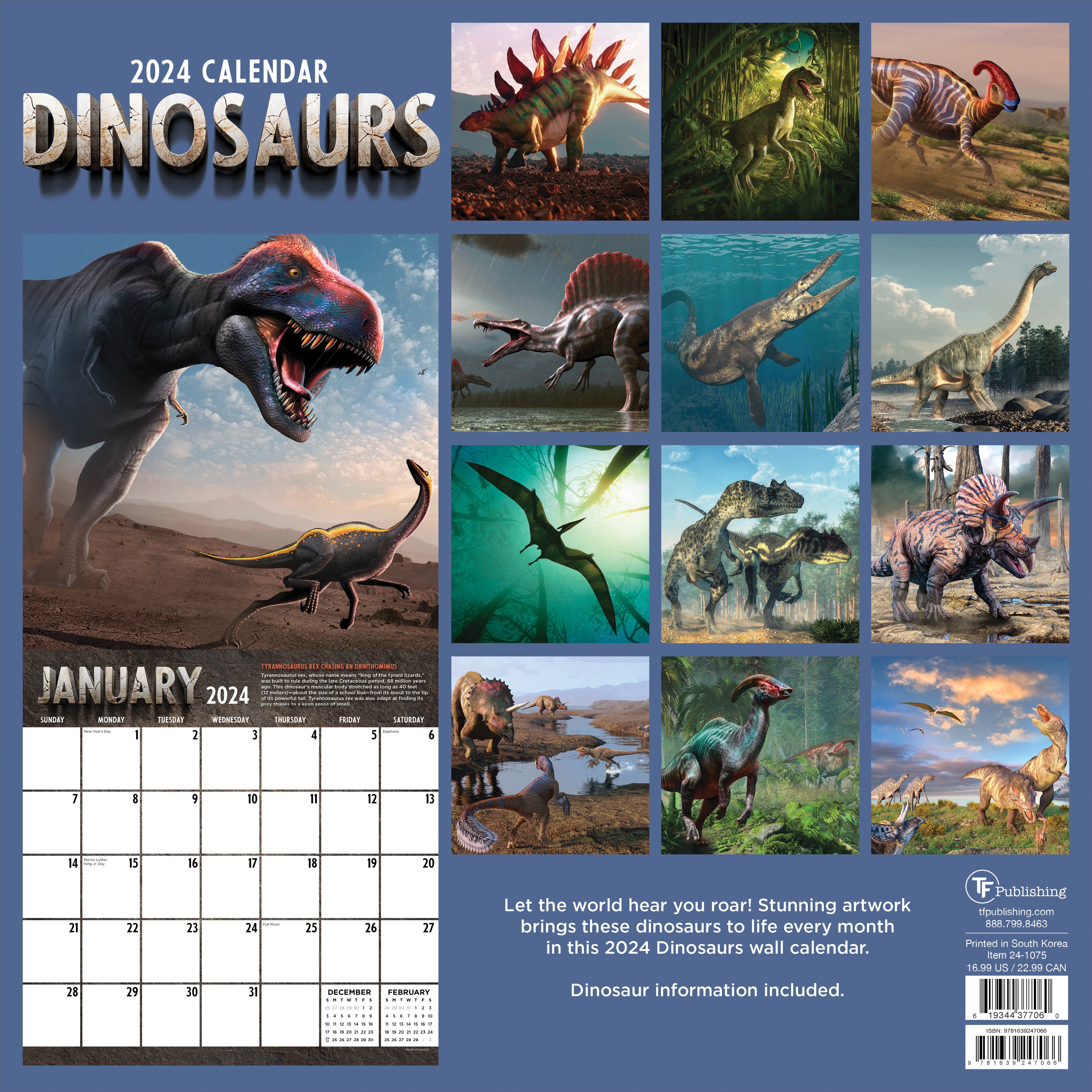 2024 Dinosaurs Wall Calendar-5