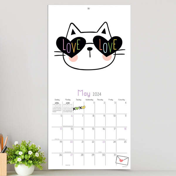 2024 Must Love Cats Wall Calendar