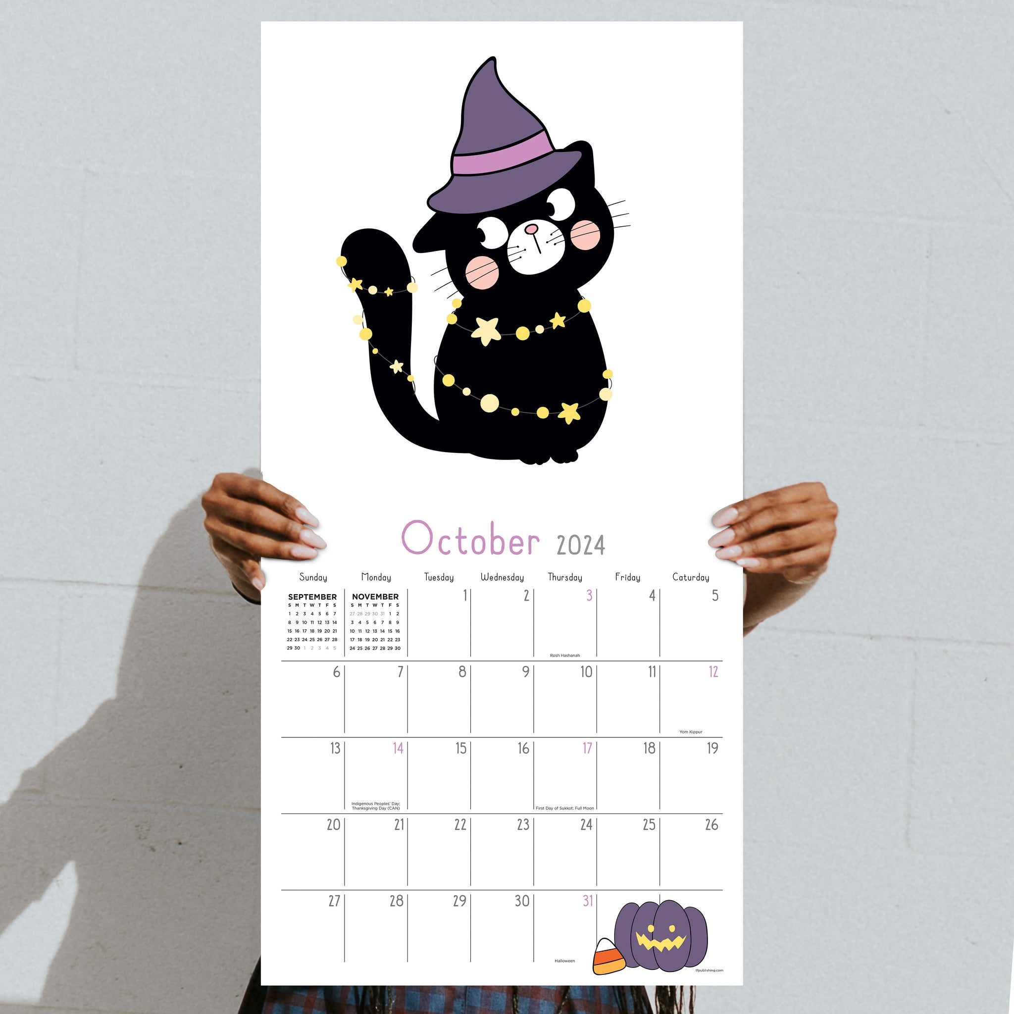 Cat Wall Calendar 2024, Printable Calendar, Funny Calendar, Cat