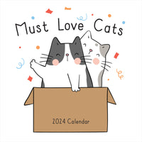 2024 Must Love Cats Wall Calendar