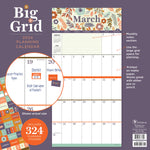 2024 Big Grid-Floral Wall Calendar