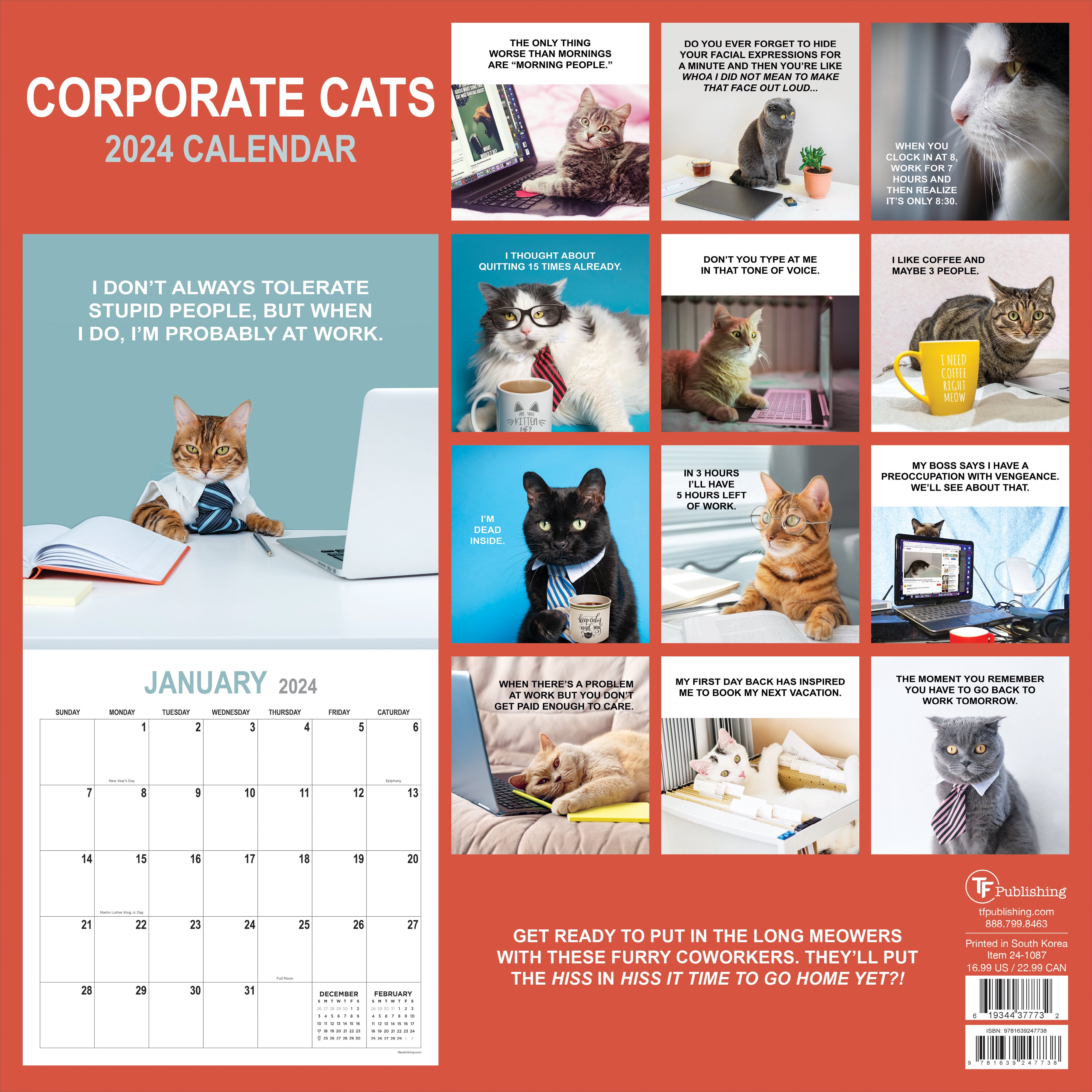 2024 Corporate Cats Wall Calendar-4