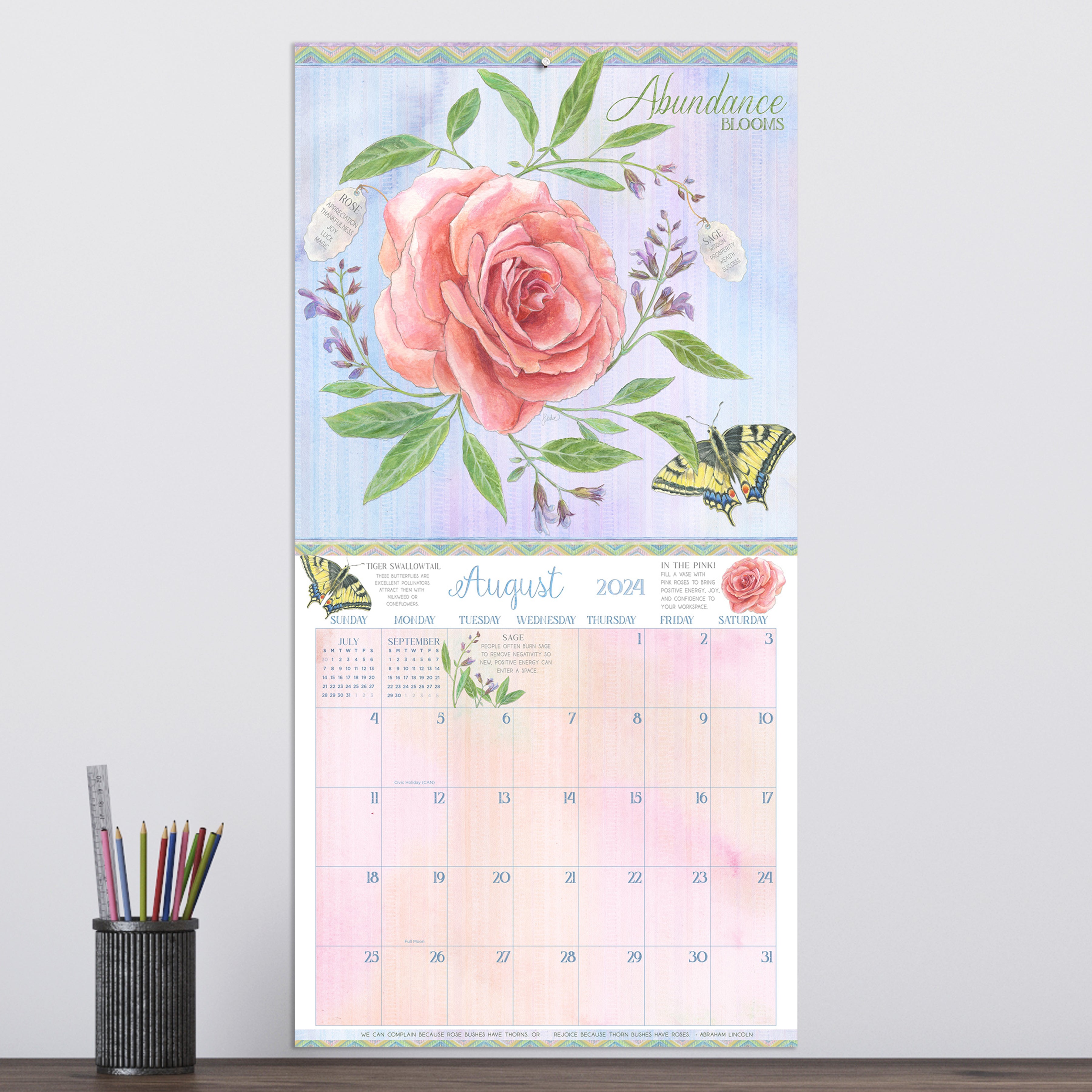 2024 The Language of Flowers Wall Calendar-3