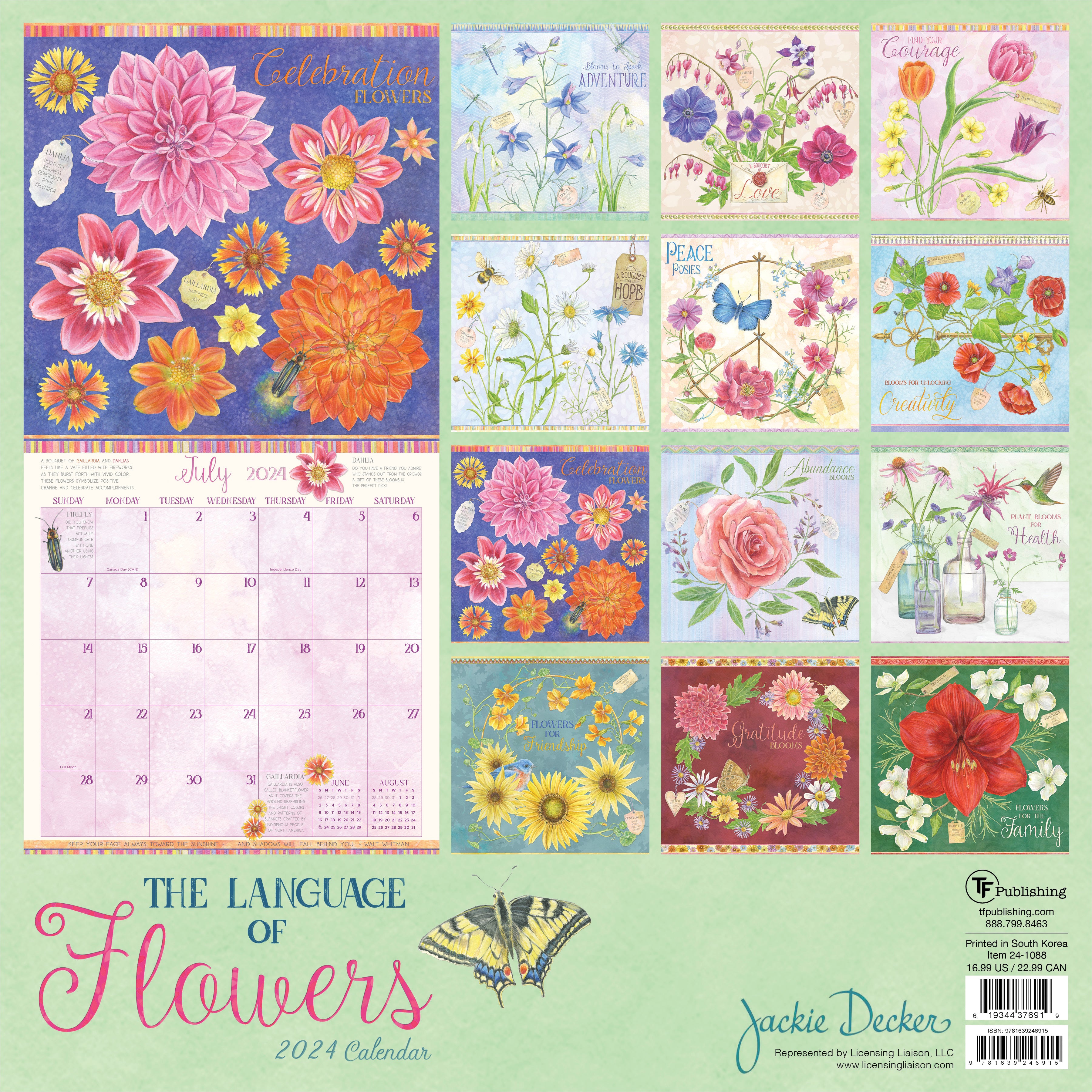 2024 The Language of Flowers Wall Calendar-4
