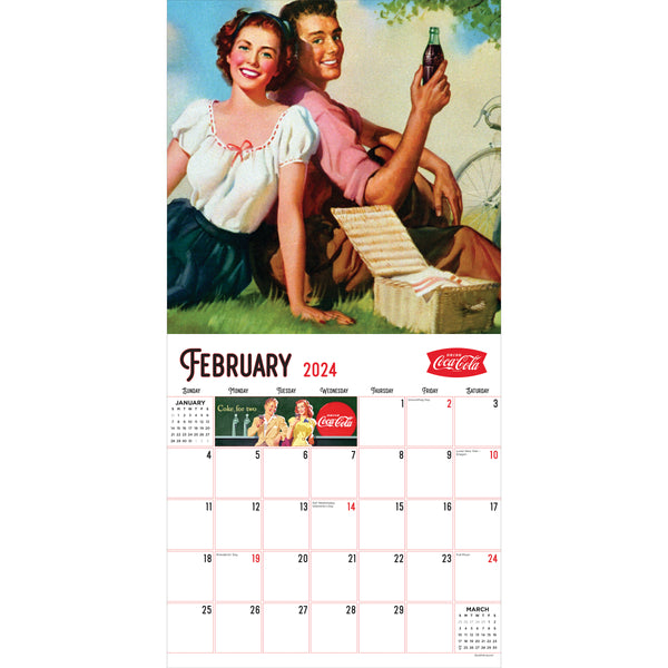 2024 Coca Cola: Nostalgia Wall Calendar