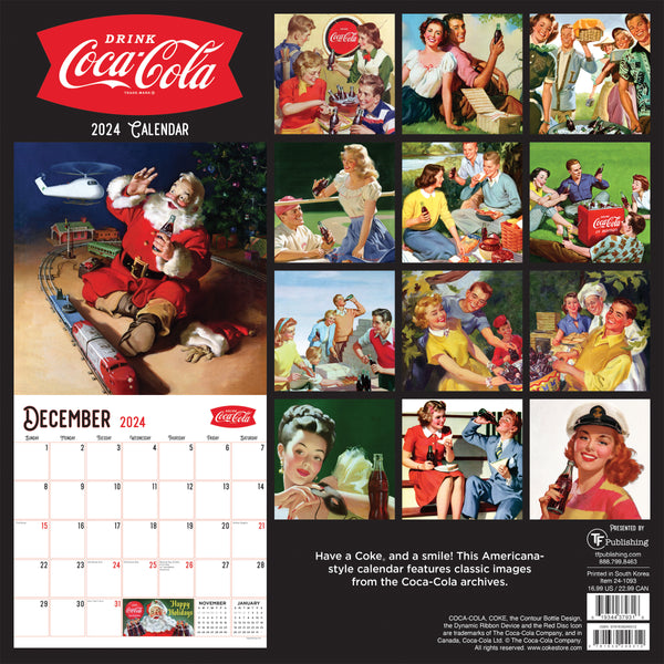 2024 Coca Cola: Nostalgia Wall Calendar