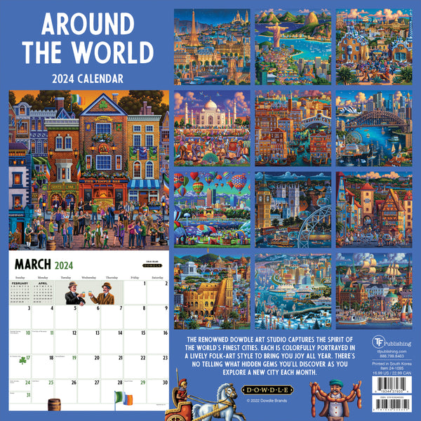 2024 Around the World Wall Calendar