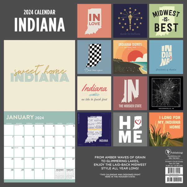 2024 Home: Indiana Wall Calendar