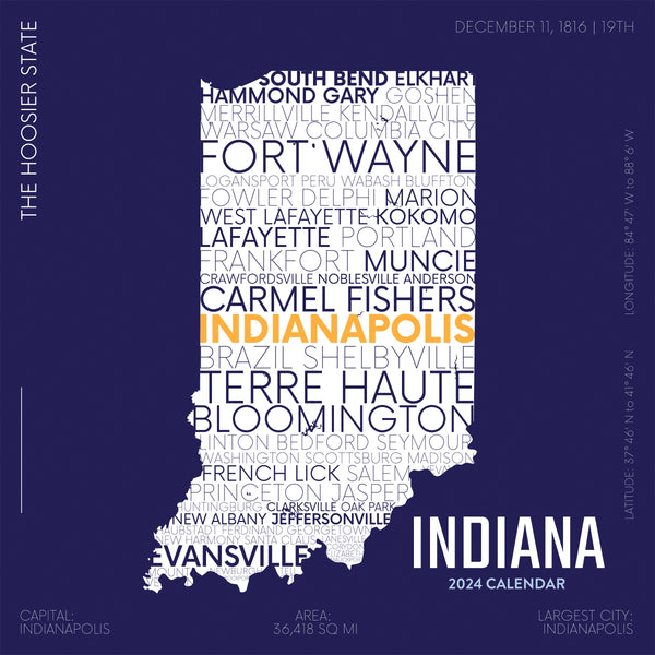 2024 Home: Indiana Wall Calendar