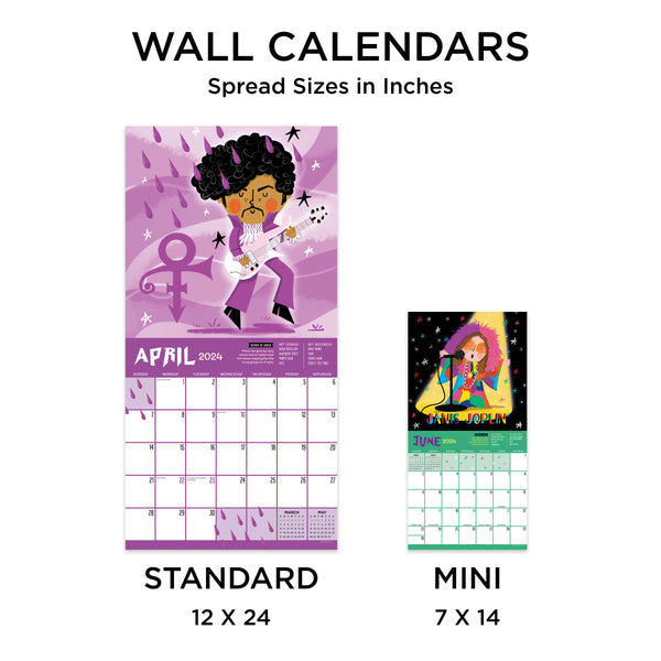 2024 Rock n Roll Biographies Wall Calendar