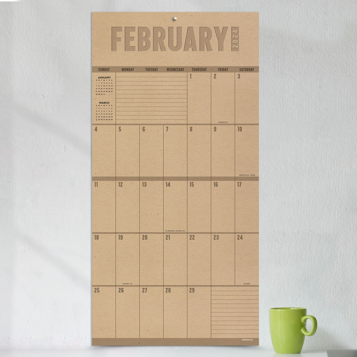 2024 Big Grid Kraft Wall Calendar TF Publishing Calendars