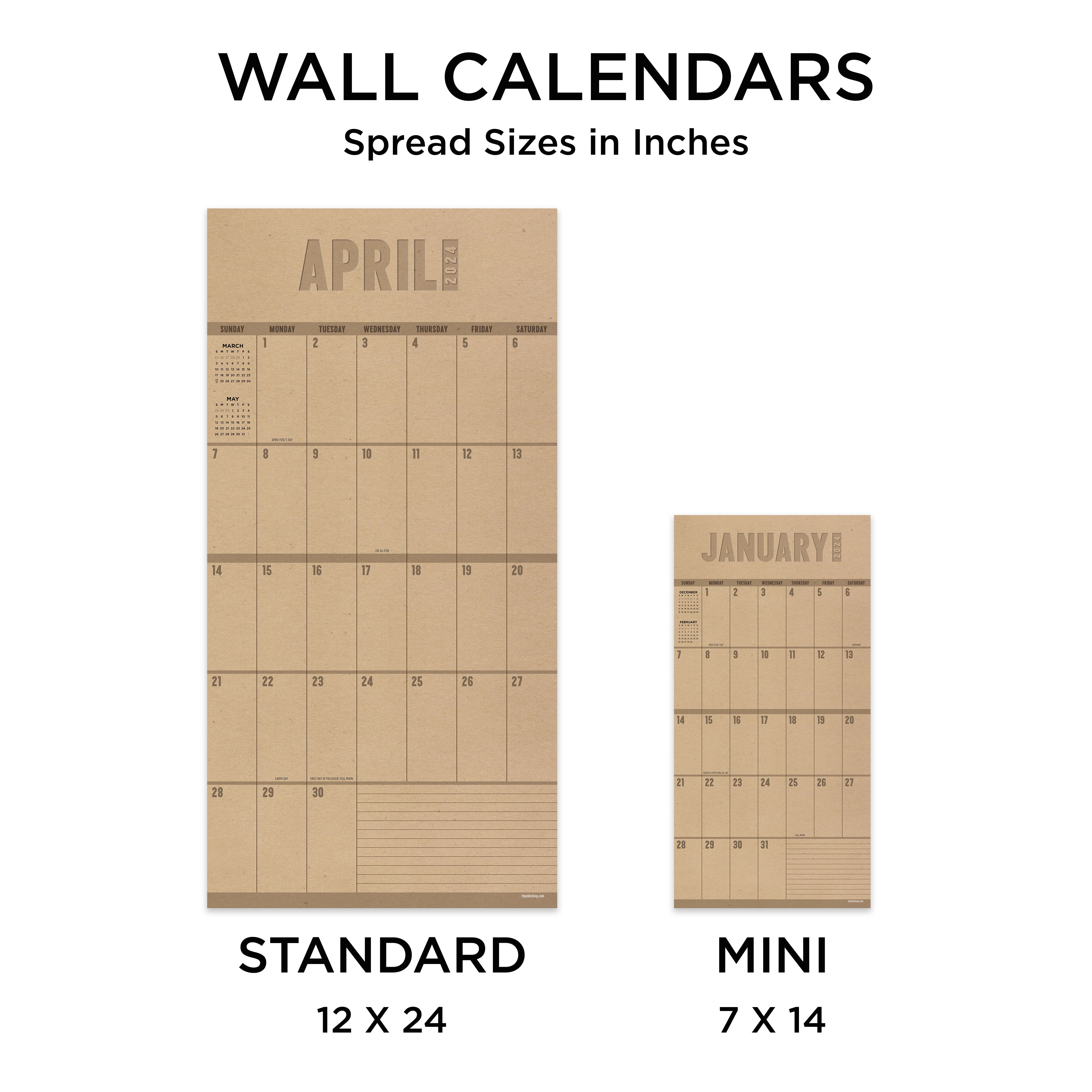 2024 Big Grid - Kraft Wall Calendar-6