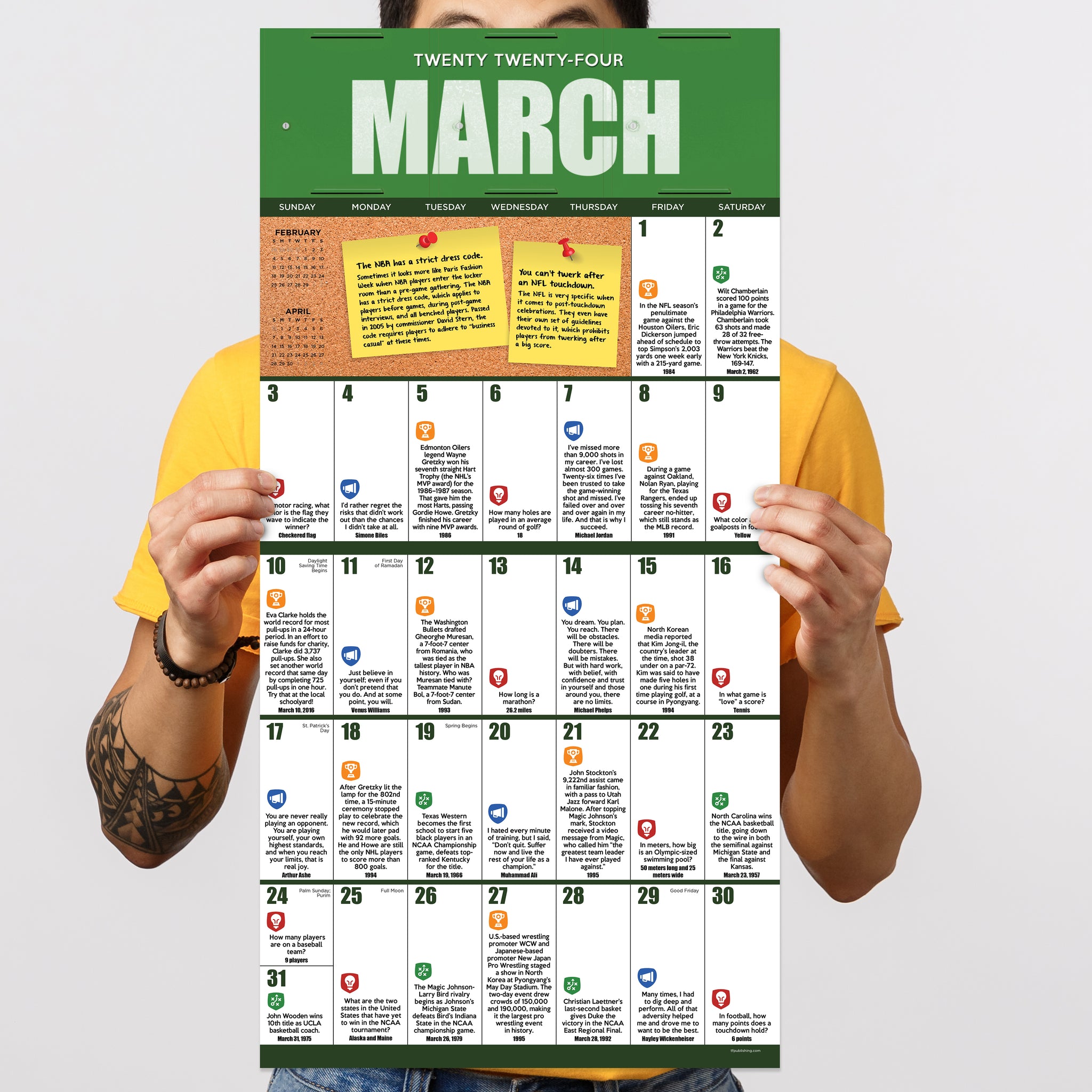 2024 Sports Facts & Trivia Wall Calendar | TF Publishing | Calendars 2024 Sports Facts & Trivia Wall Calendar | TF Publishing | Calendars