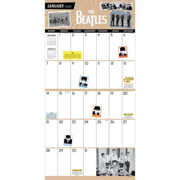 2024 The Beatles A Day in the Life Wall Calendar TF Publishing