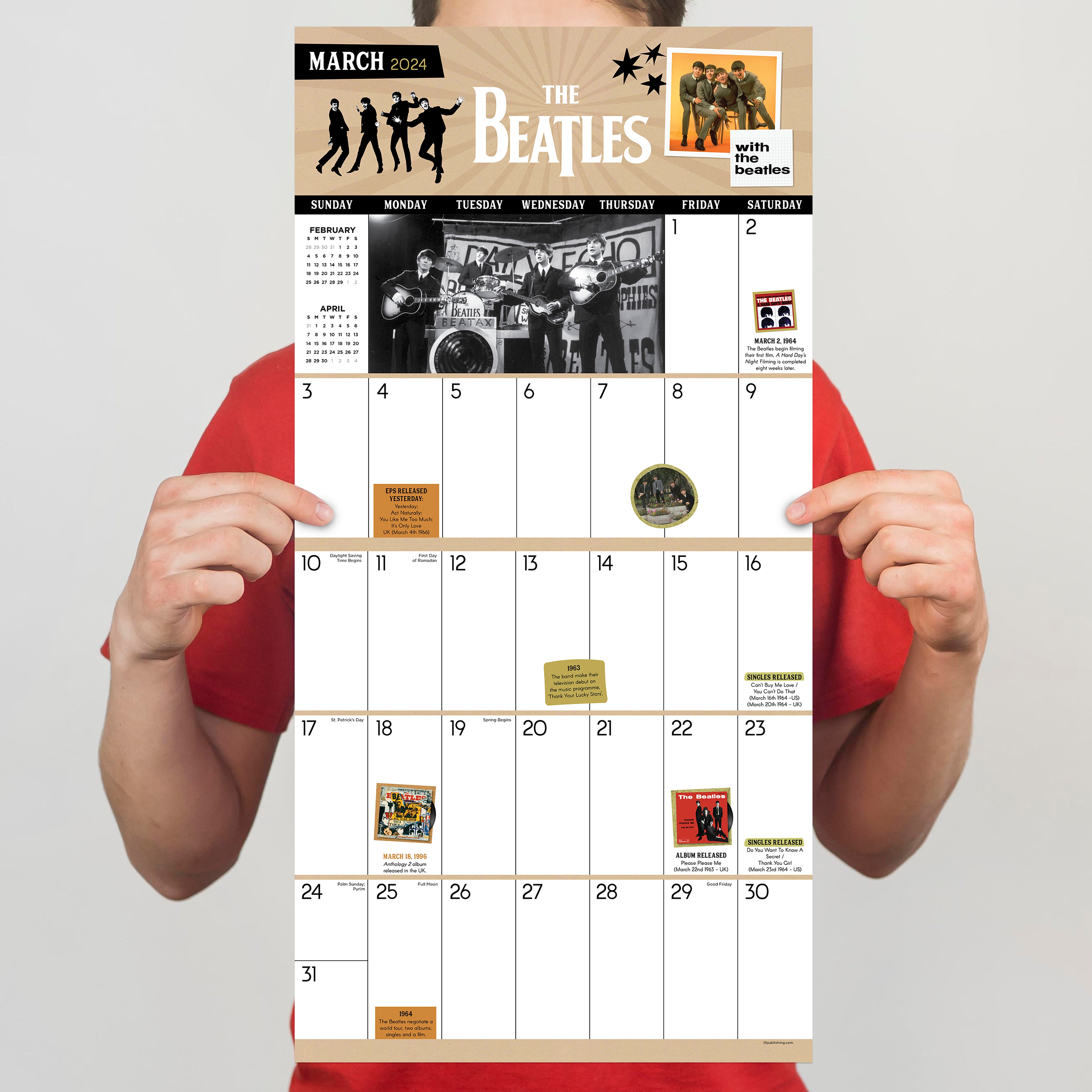 2024 The Beatles: A Day in the Life Wall Calendar - 0