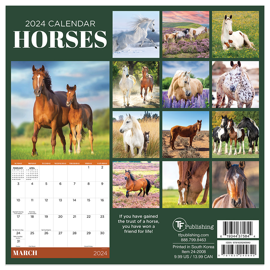 2024 Horses Mini Calendar-4