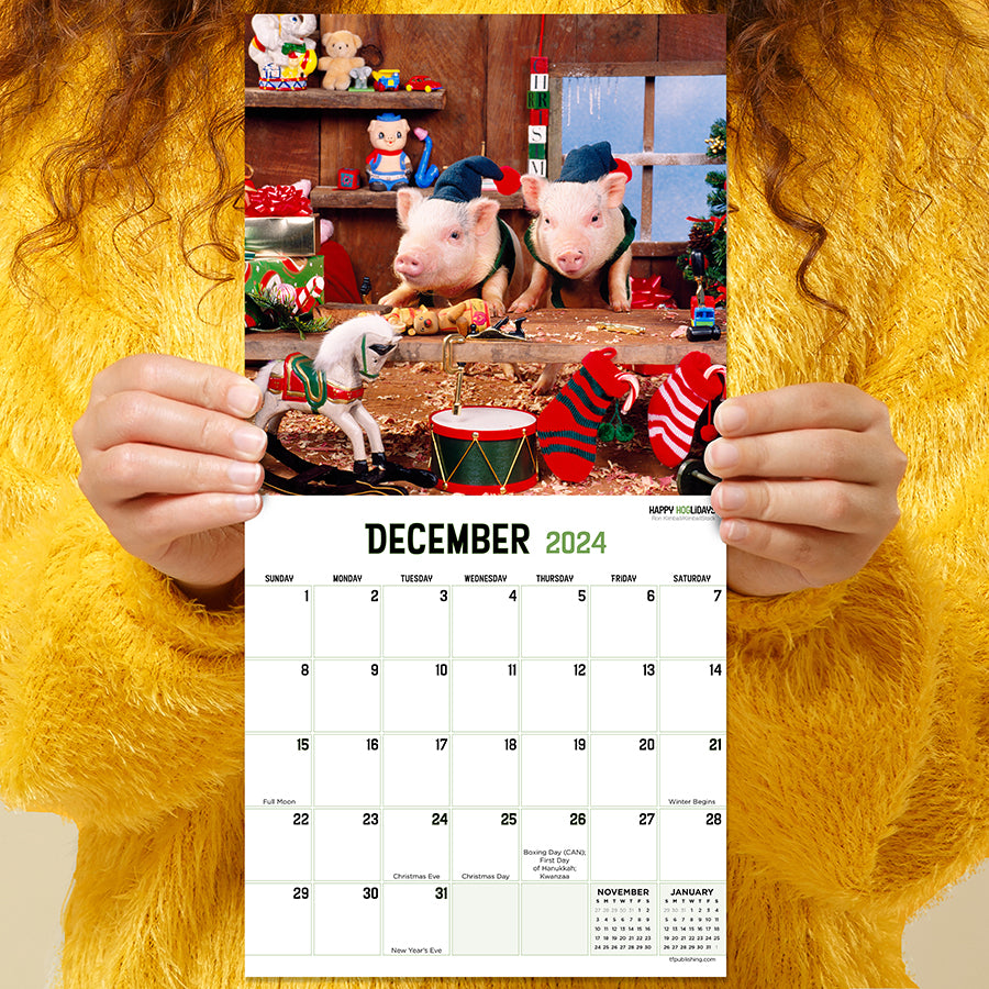 2024 Playful Pigs Mini Calendar - 0