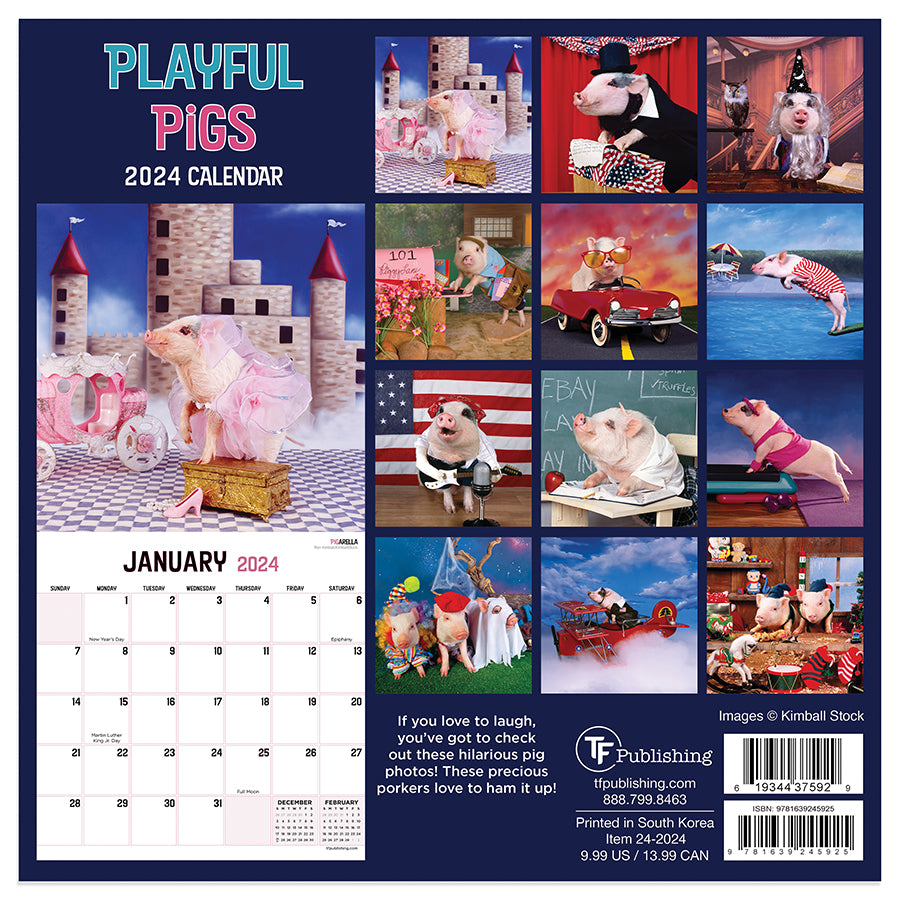 2024 Playful Pigs Mini Calendar-4