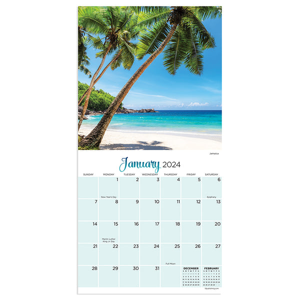 2024 Tropical Beaches Mini Calendar