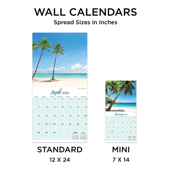 2024 Tropical Beaches Mini Calendar