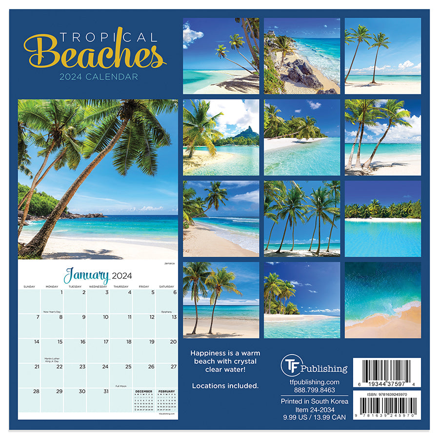 2024 Tropical Beaches Mini Calendar-4