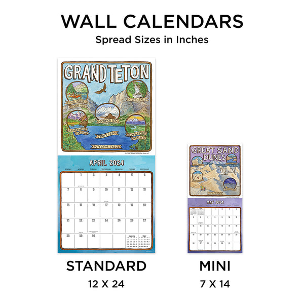2024 National Parks-Art Mini Calendar