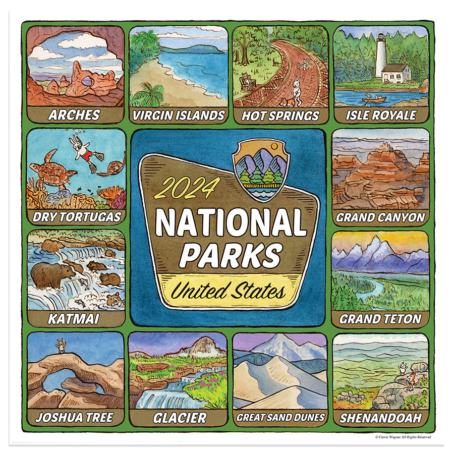 2024 National Parks-Art Mini Calendar-1