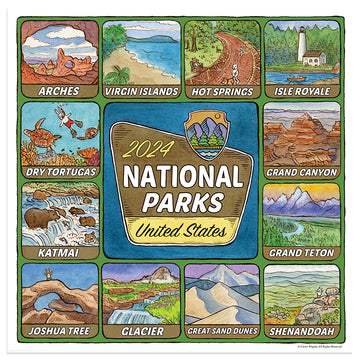 2024 National Parks-Art Mini Calendar