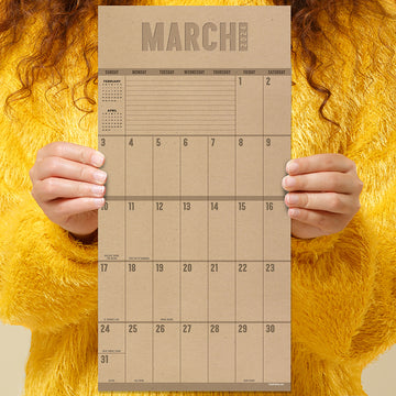 2024 Big Grid-Kraft Mini Calendar