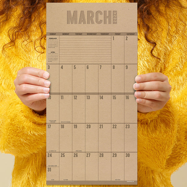 2024 Big Grid-Kraft Mini Calendar