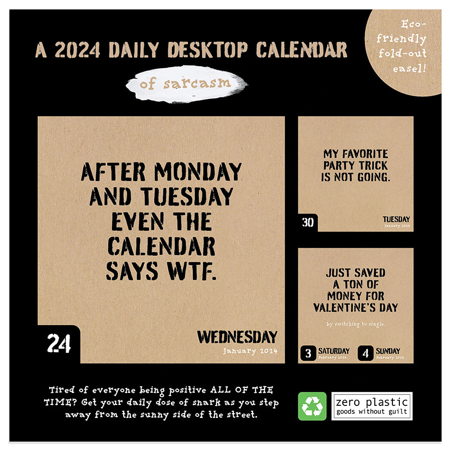 2024 Anti Affirmations/Daily Sarcasm Daily Desktop Calendar TF