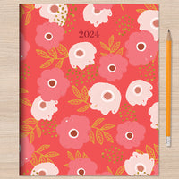 2024 Poppies Medium Monthly Planner