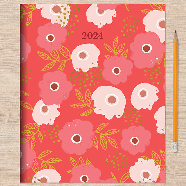 2024 Poppies Medium Monthly Planner