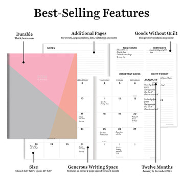 2024 Sherbet Shades Medium Monthly Planner