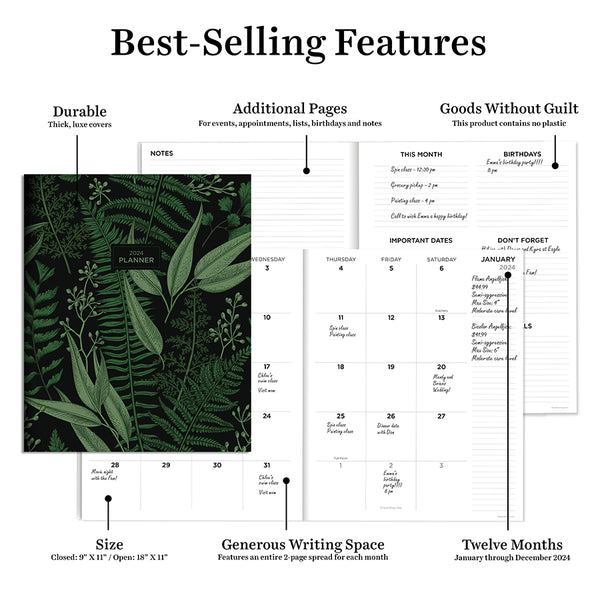 2024 Botanical Dream Large Monthly Planner