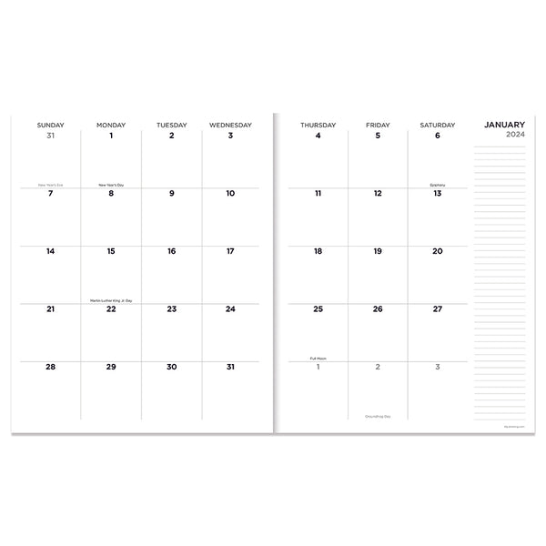 2024 Denim Large Monthly Planner