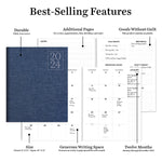 2024 Denim Large Monthly Planner